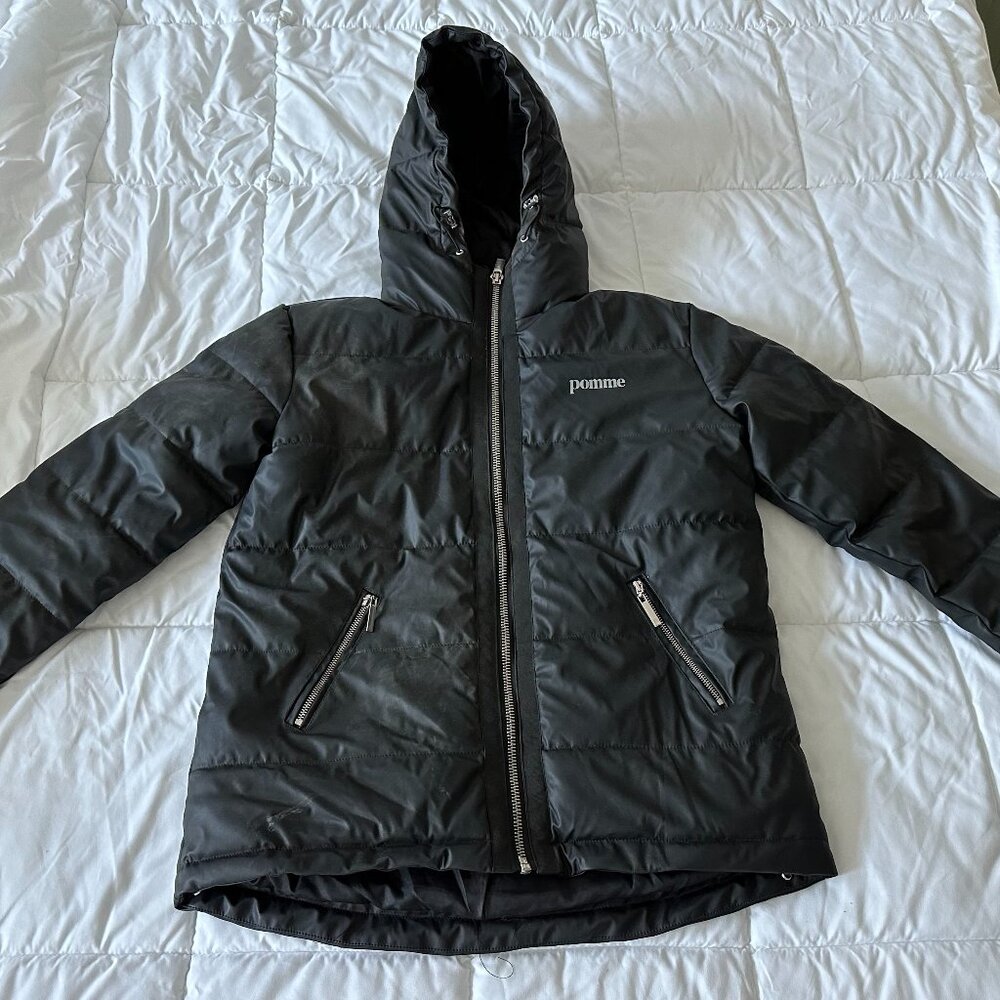 BLACK POMME HOODED JACKET – SIZE MEDIUM